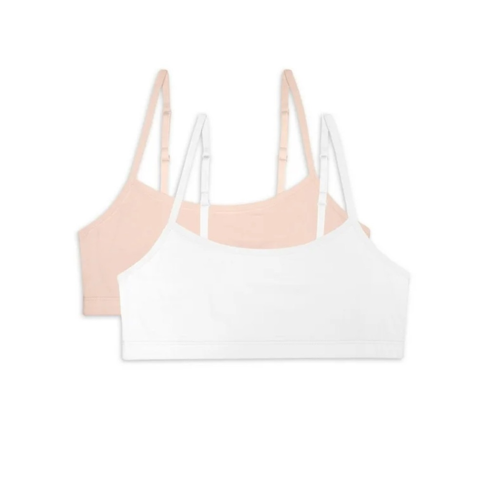 Danskin Girls 2Pc White(1) & Pink(1) Bralette Starter Bra